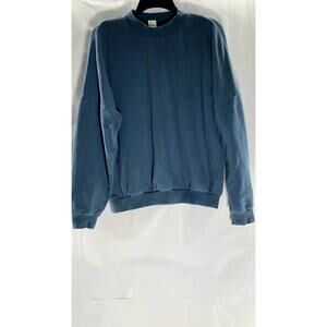 MAS MONTREAL Women's Dark Blue Solid Crewneck Pullover Sweater SZ S